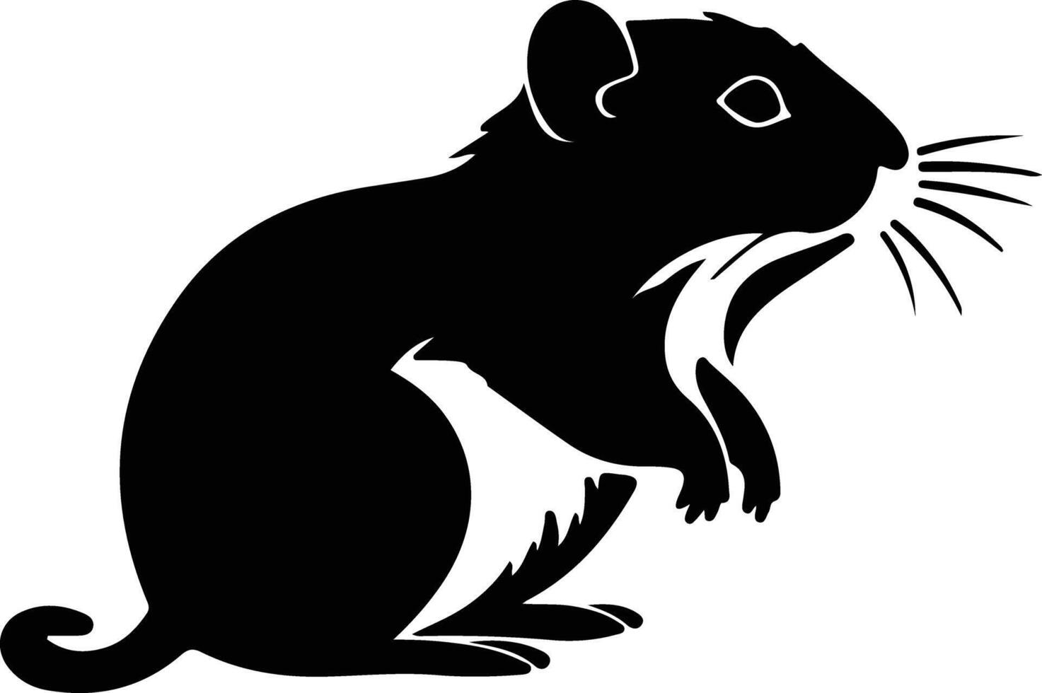 gerbil black silhouette vector