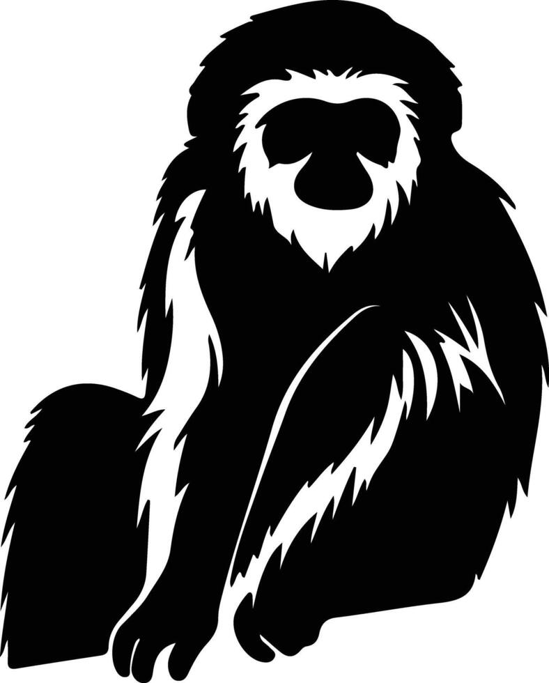 gibbon black silhouette vector