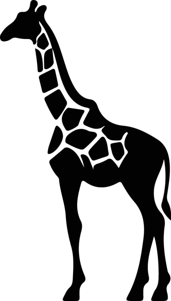 giraffe black silhouette vector