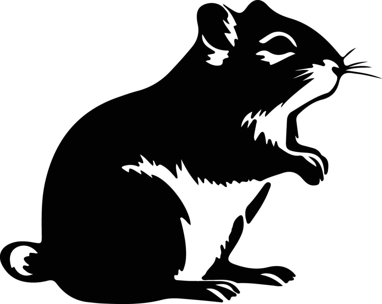 gerbil black silhouette vector