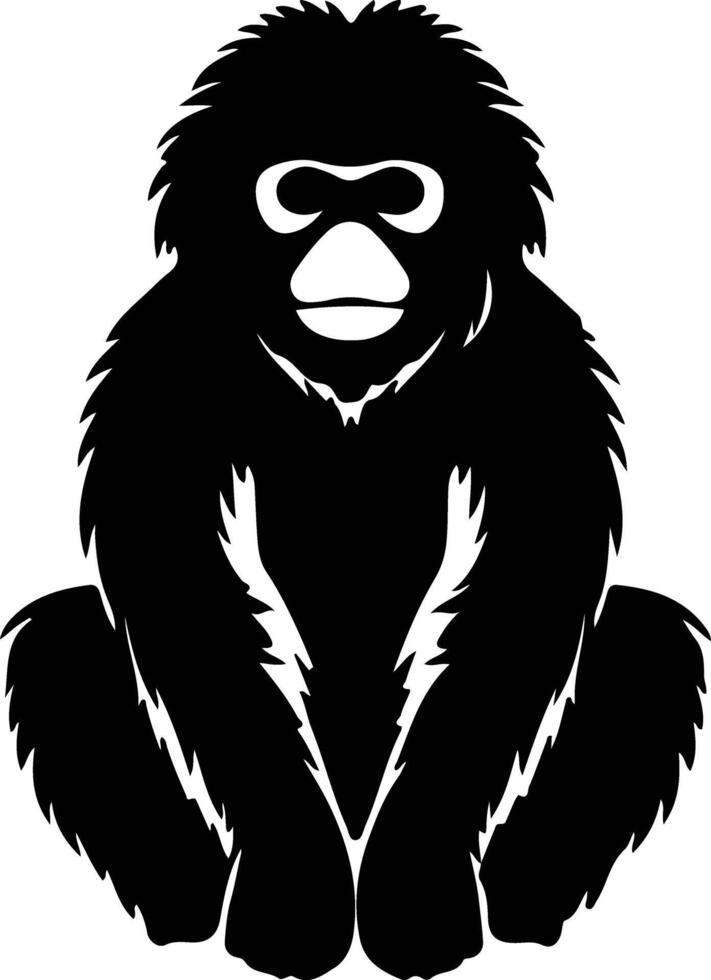 gibbon black silhouette vector