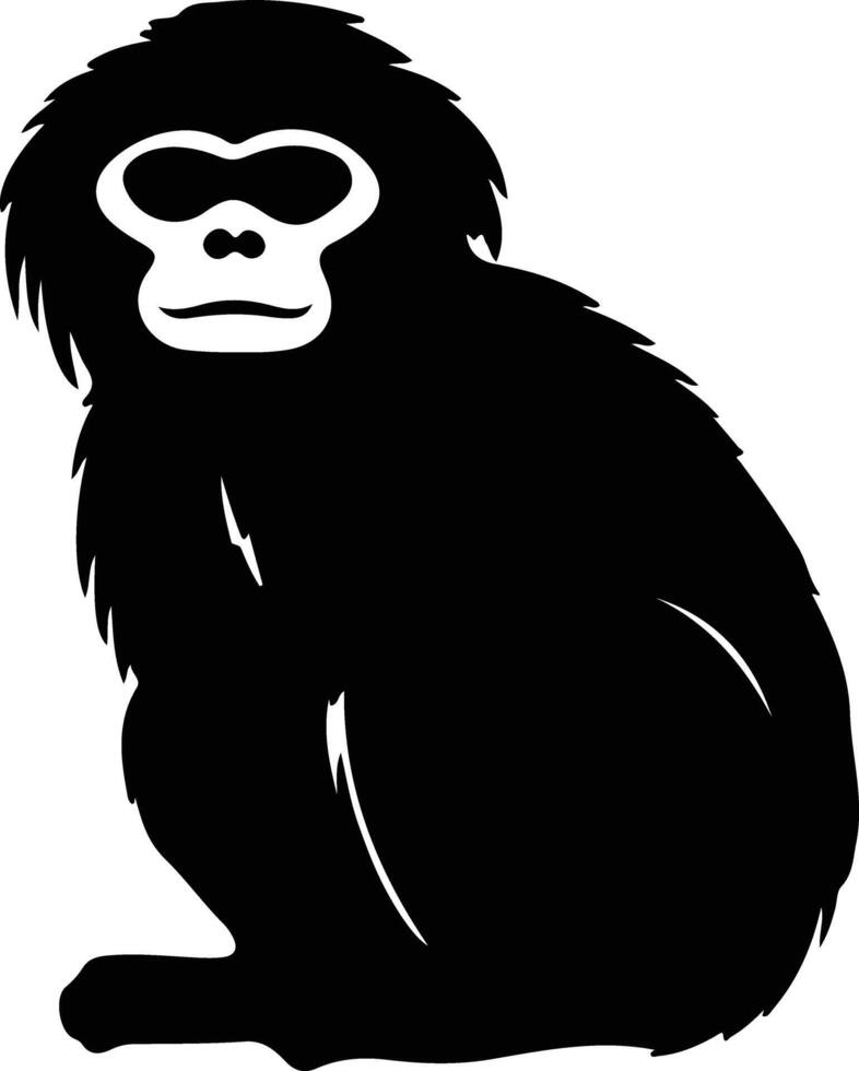 gibbon black silhouette vector