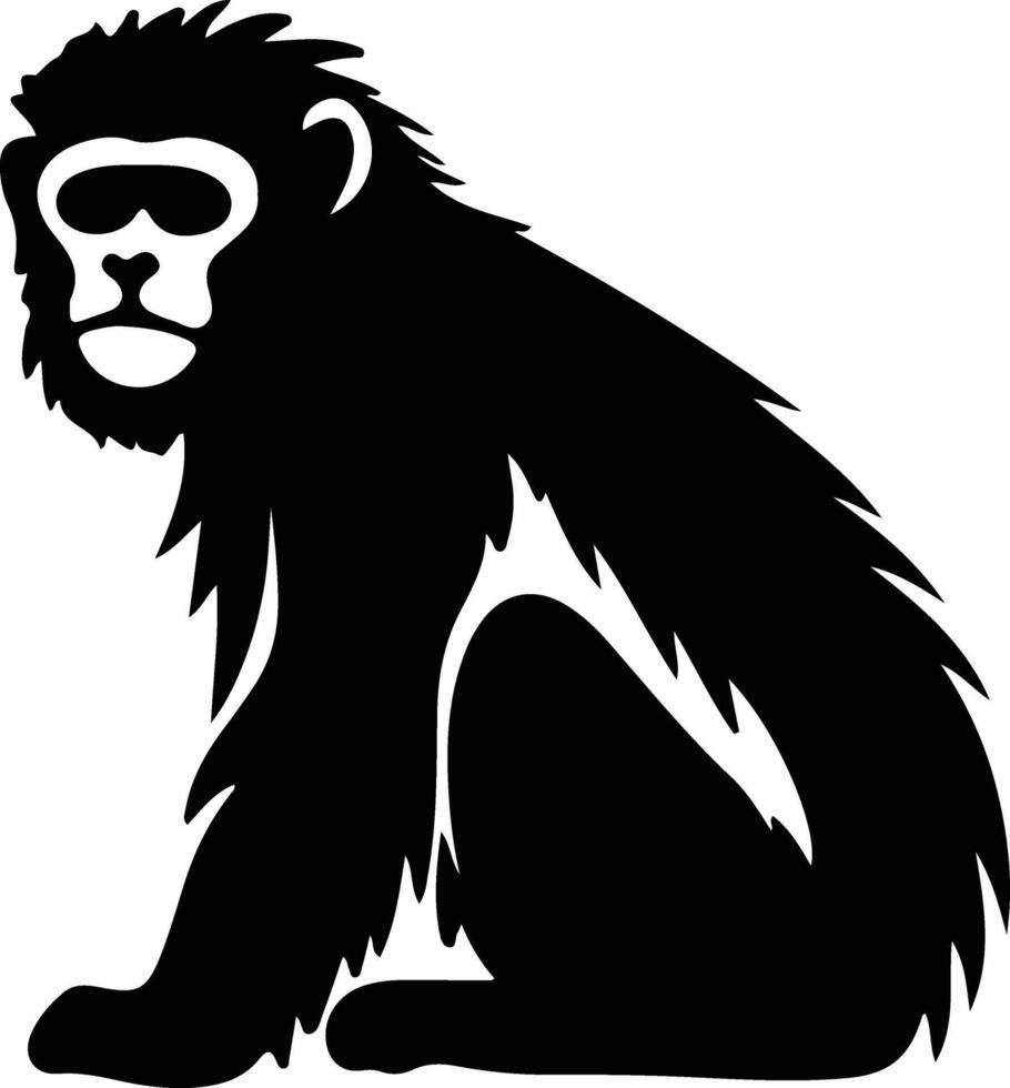 gibbon black silhouette vector