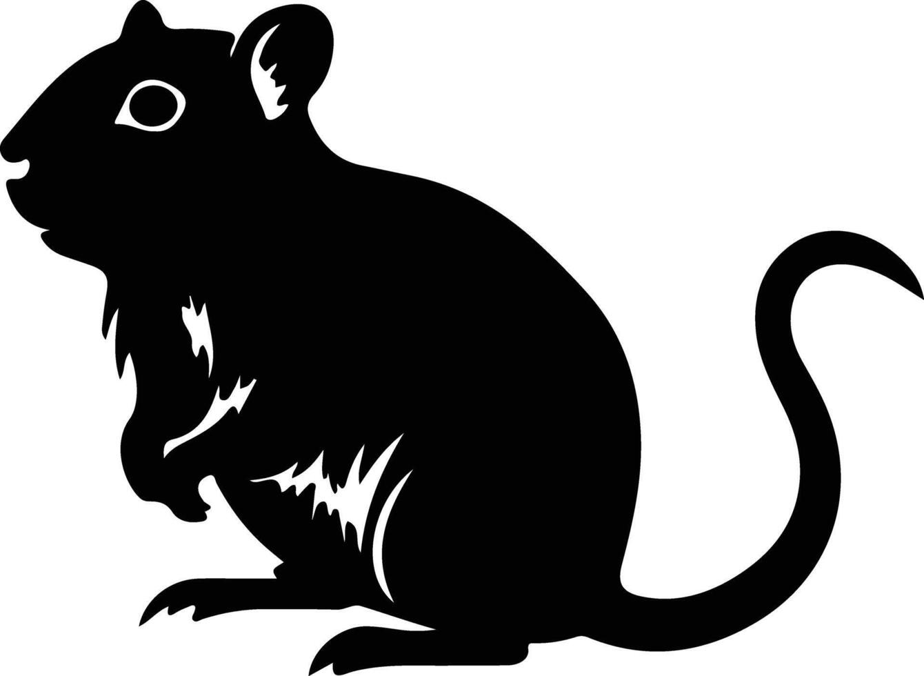 gerbil black silhouette vector