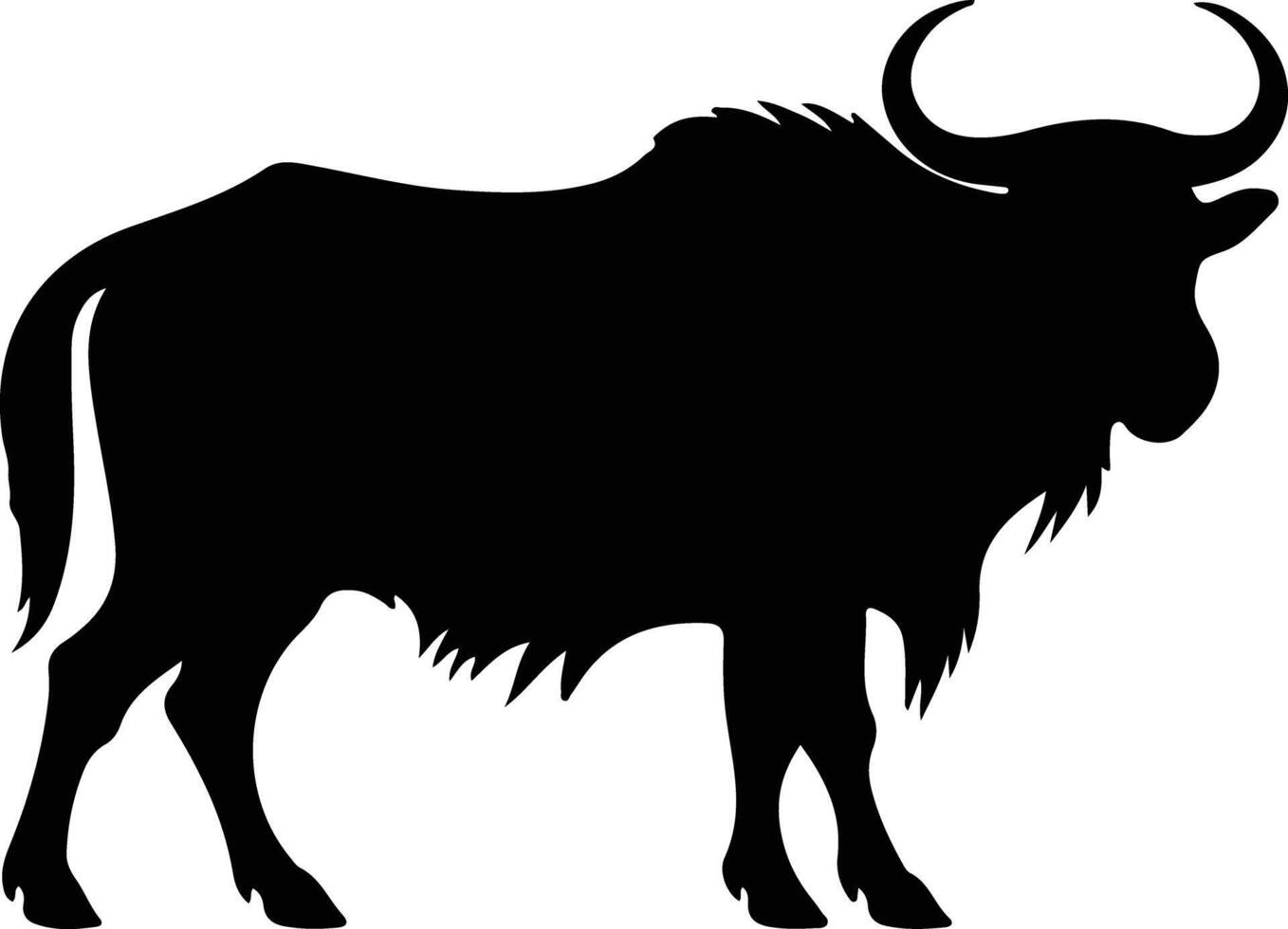 gnu black silhouette vector