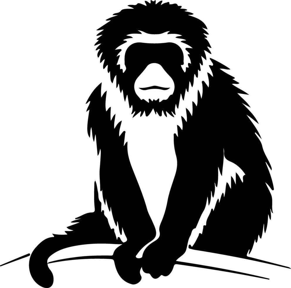 gibbon black silhouette vector