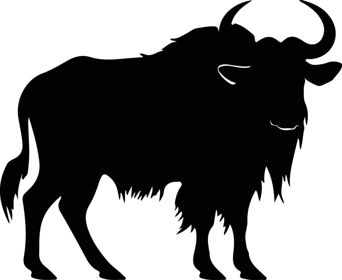 gnu black silhouette vector