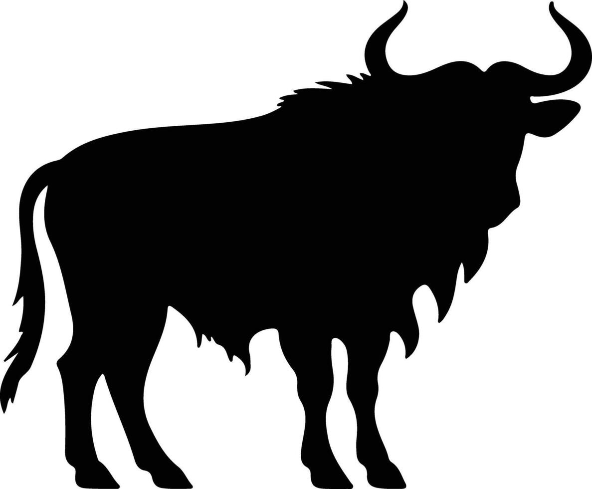 gnu black silhouette vector