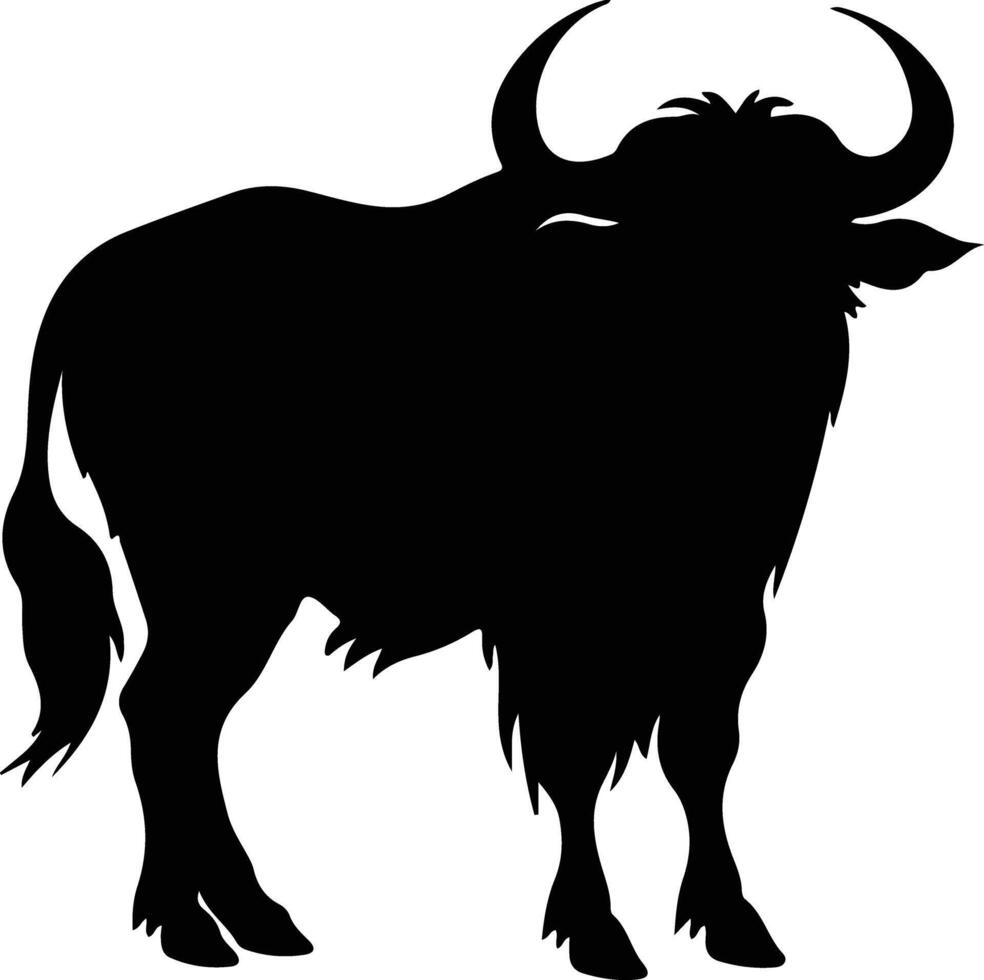 gnu black silhouette vector