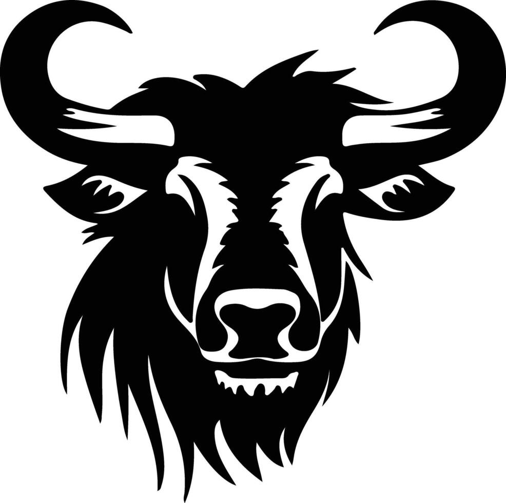 gnu black silhouette vector