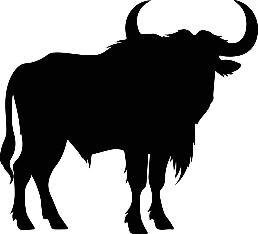 gnu black silhouette vector