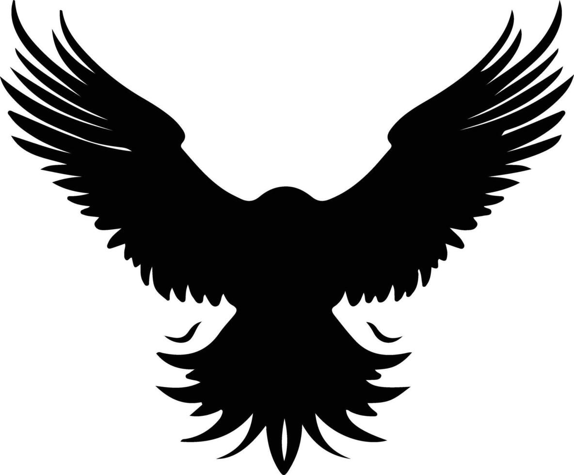 dorado águila negro silueta vector