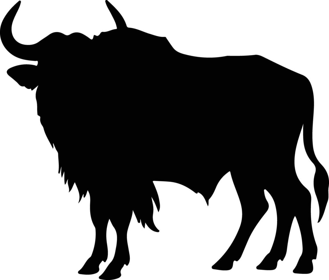 gnu black silhouette vector