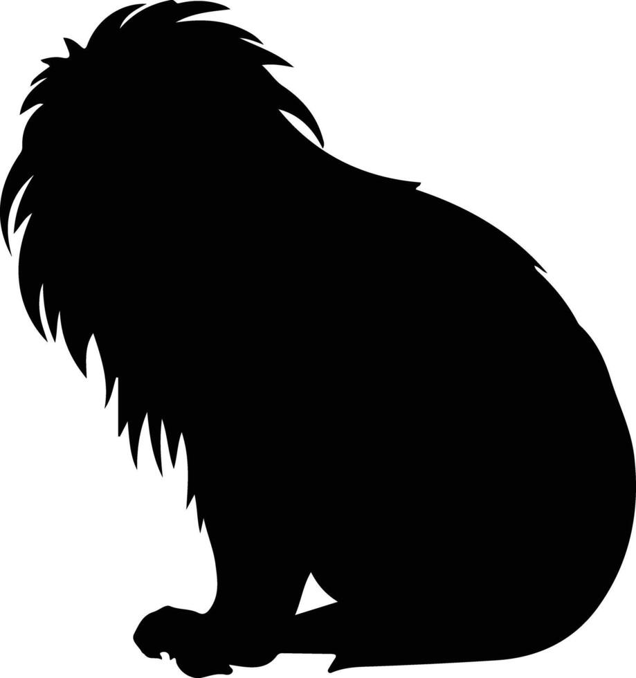 golden lion tamarin black silhouette vector