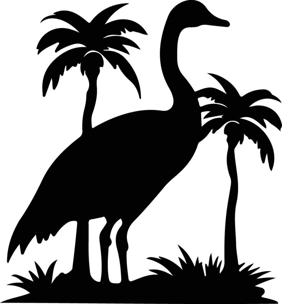 Hawaiian goose black silhouette vector