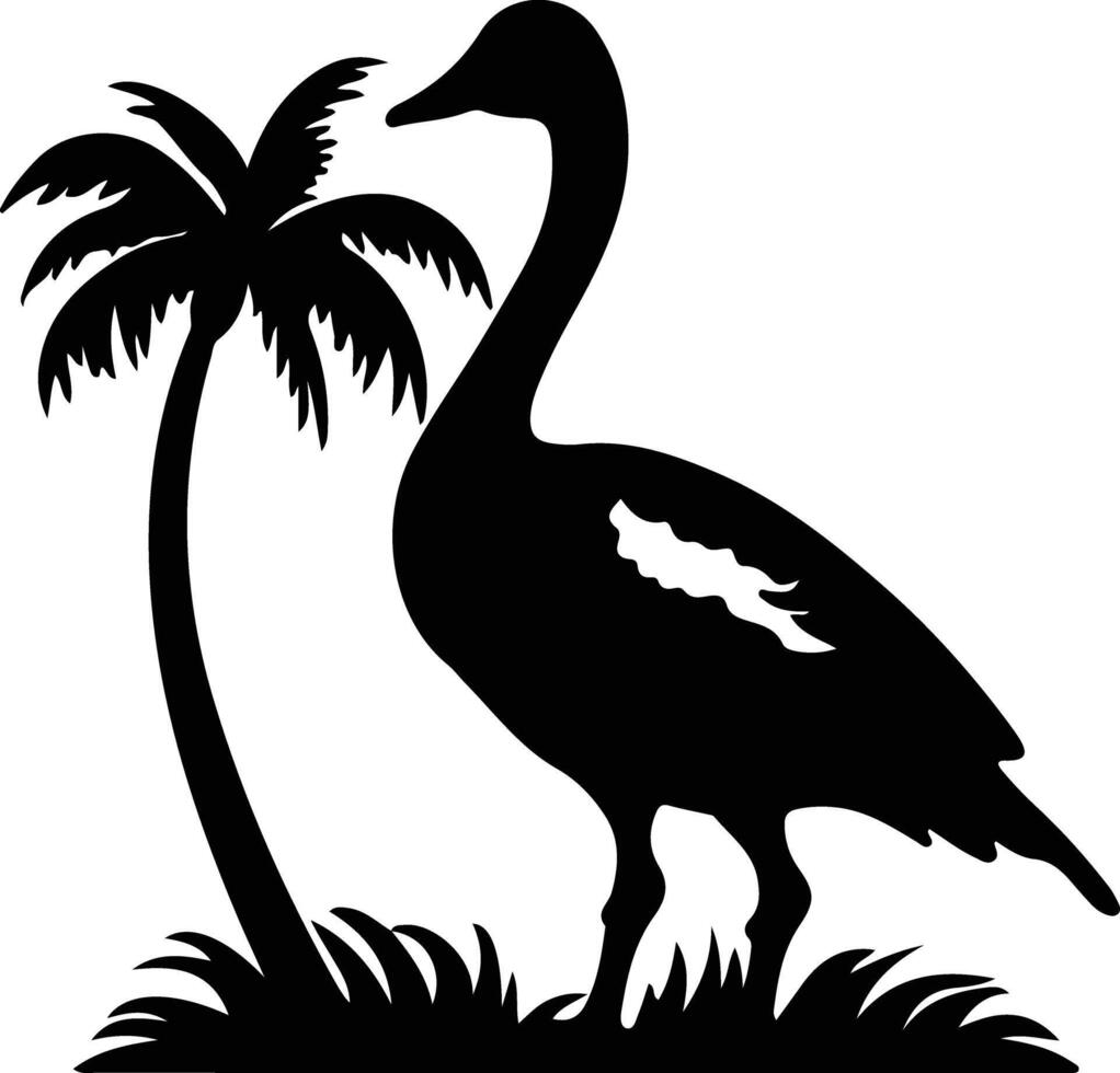 Hawaiian goose black silhouette vector