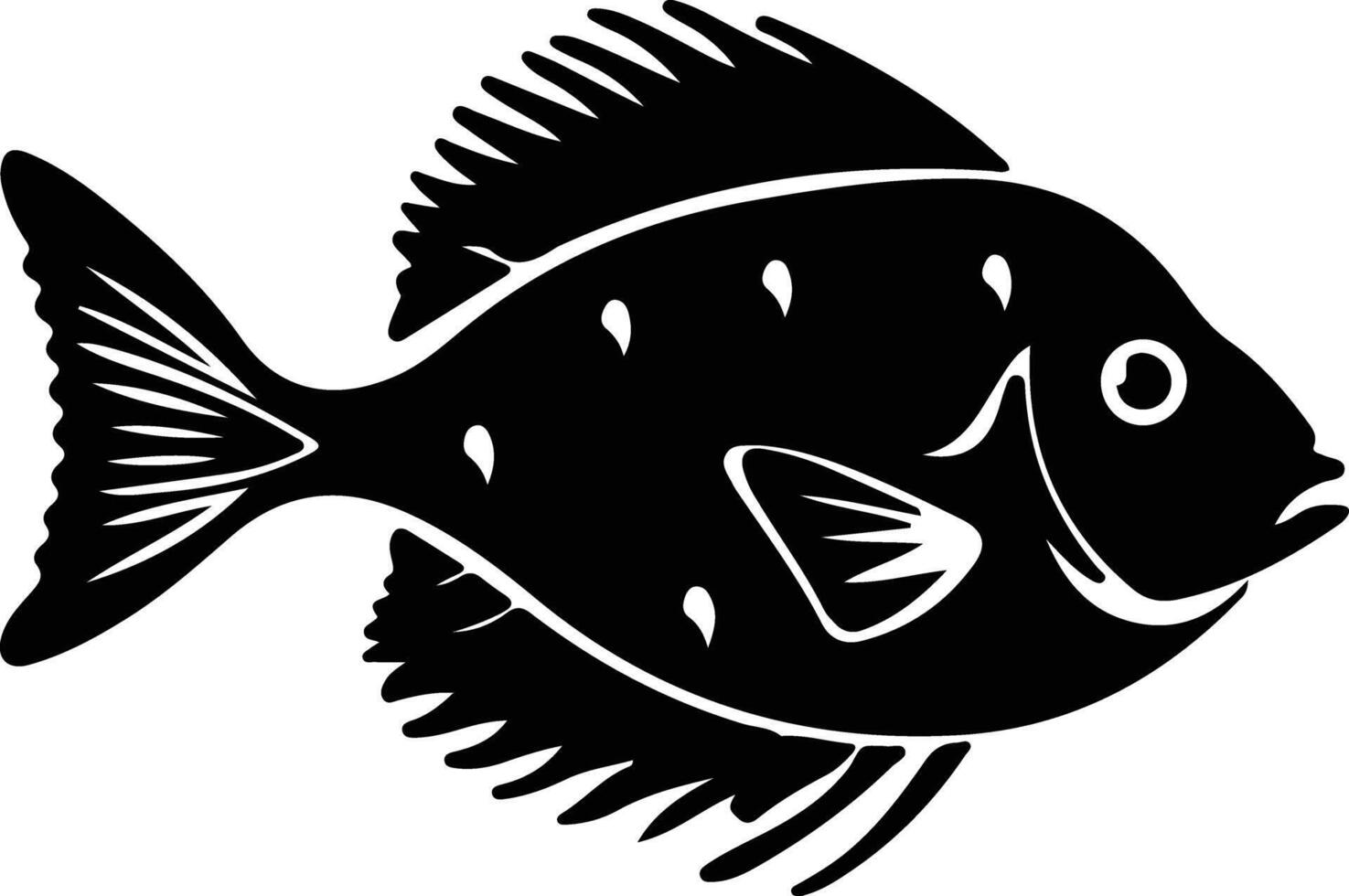 John Dory black silhouette vector