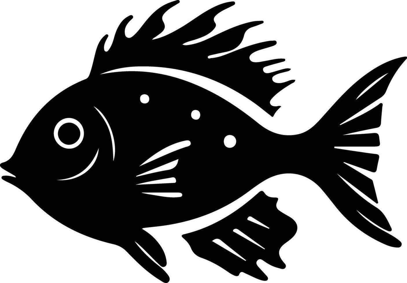 John Dory black silhouette vector