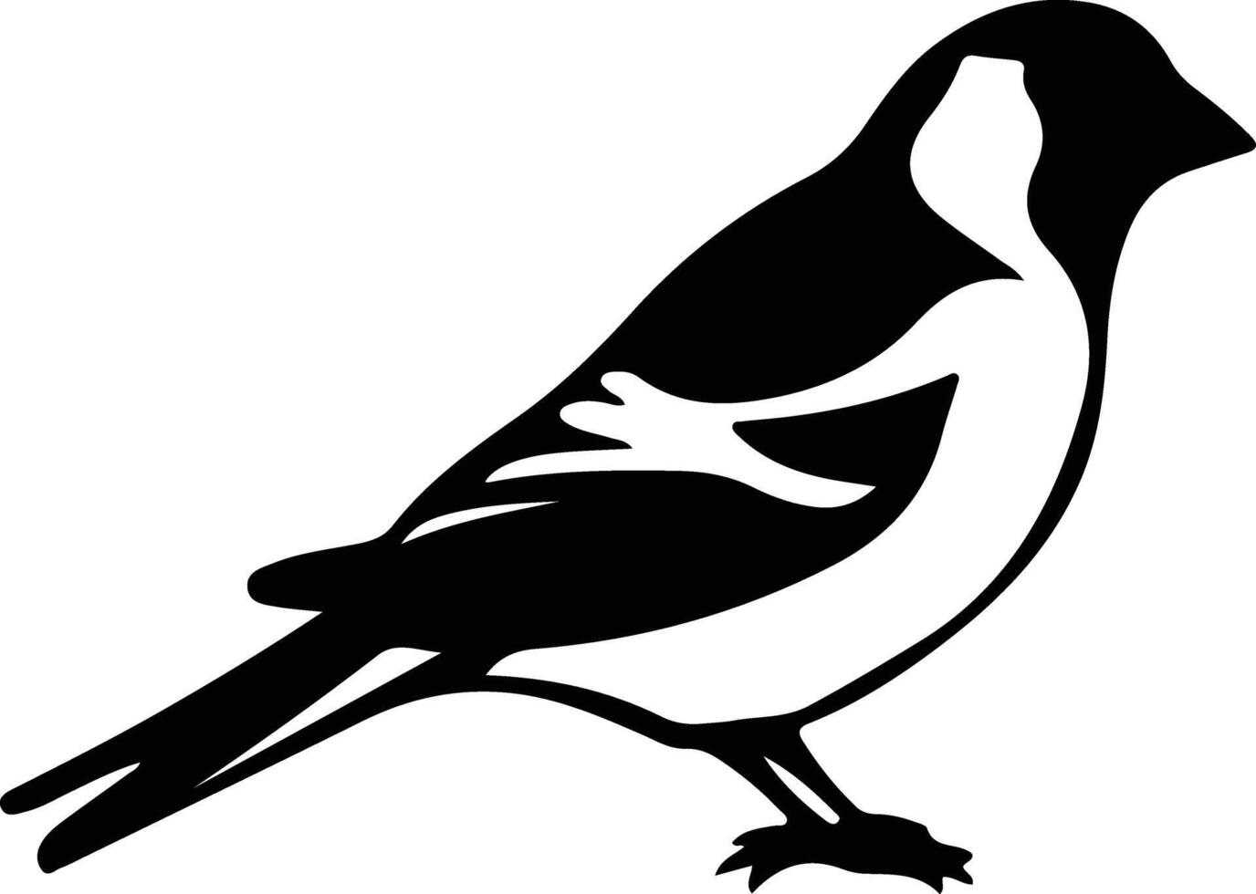 goldfinch black silhouette vector