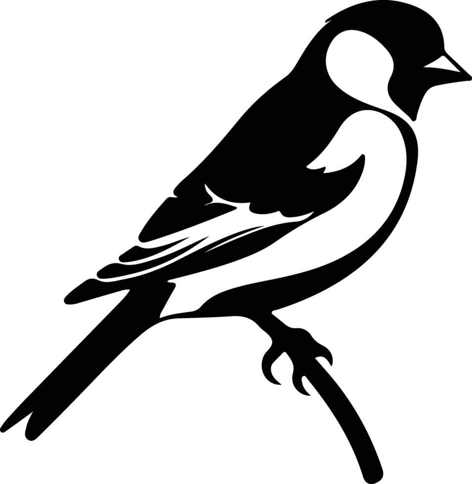 goldfinch black silhouette vector