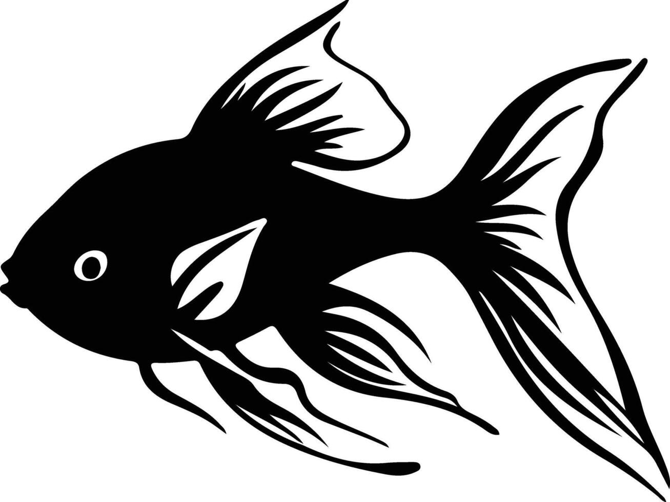 goldfish black silhouette vector