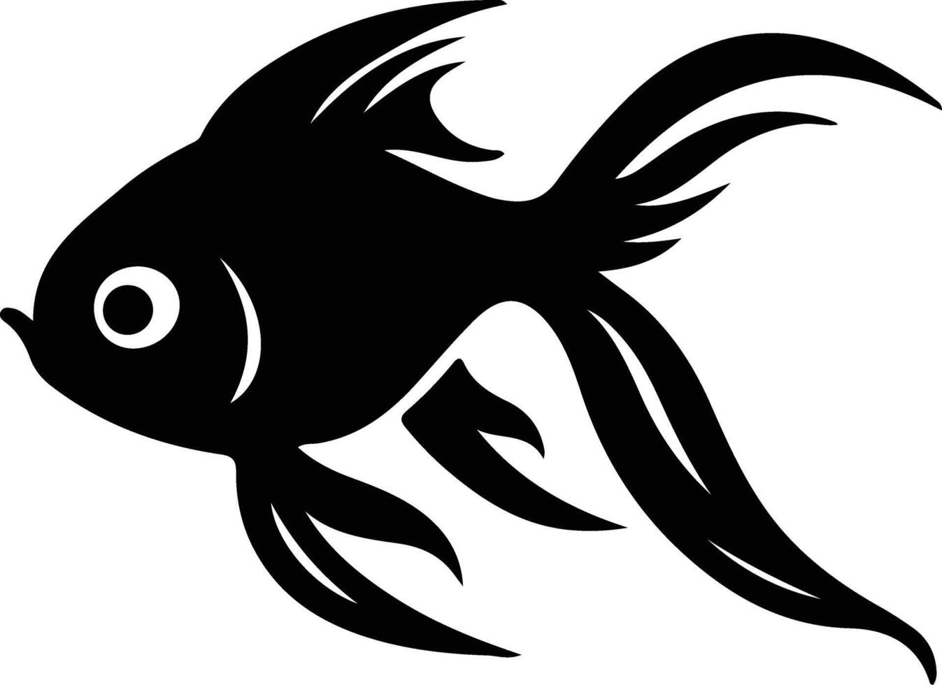 goldfish black silhouette vector