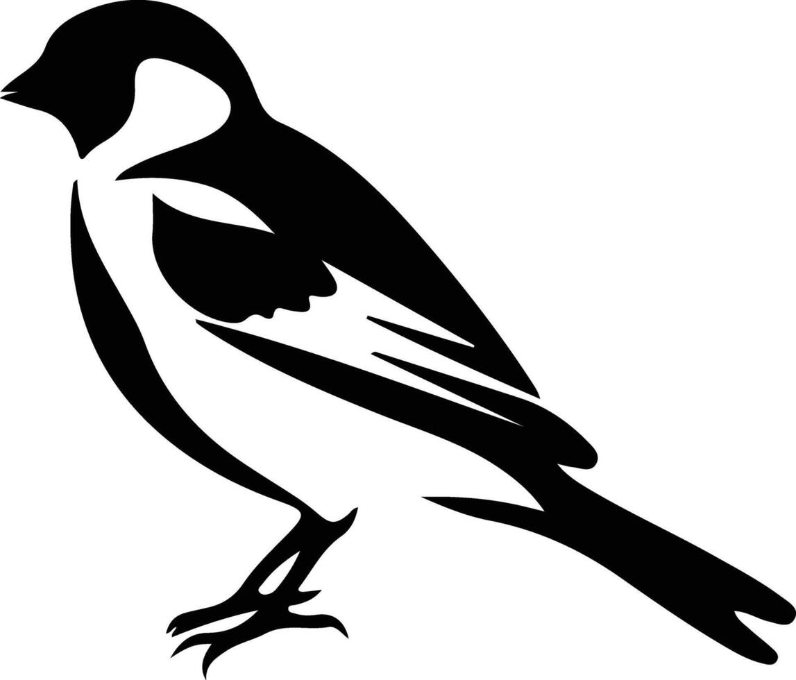 goldfinch black silhouette vector