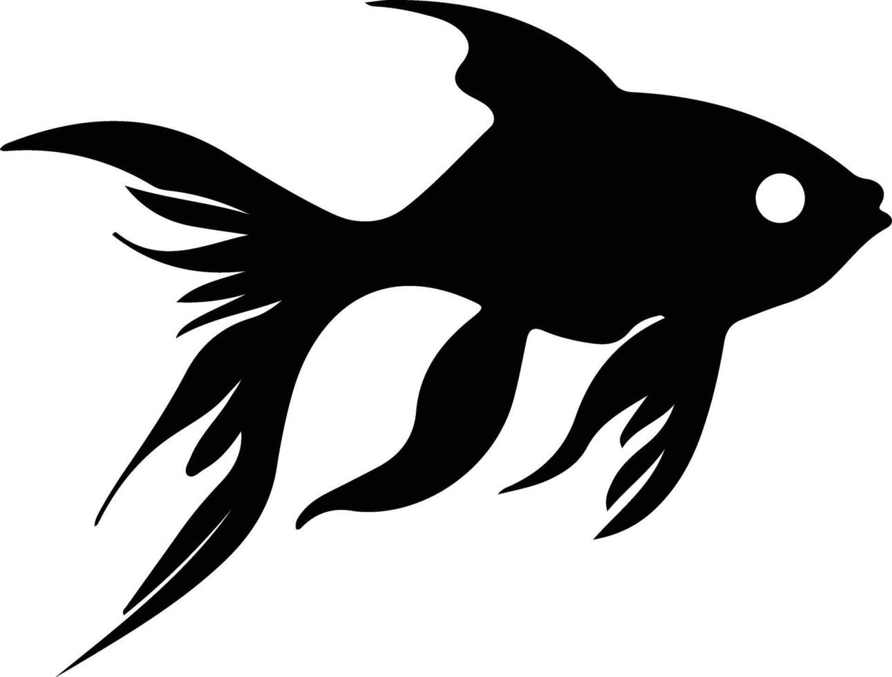goldfish black silhouette vector