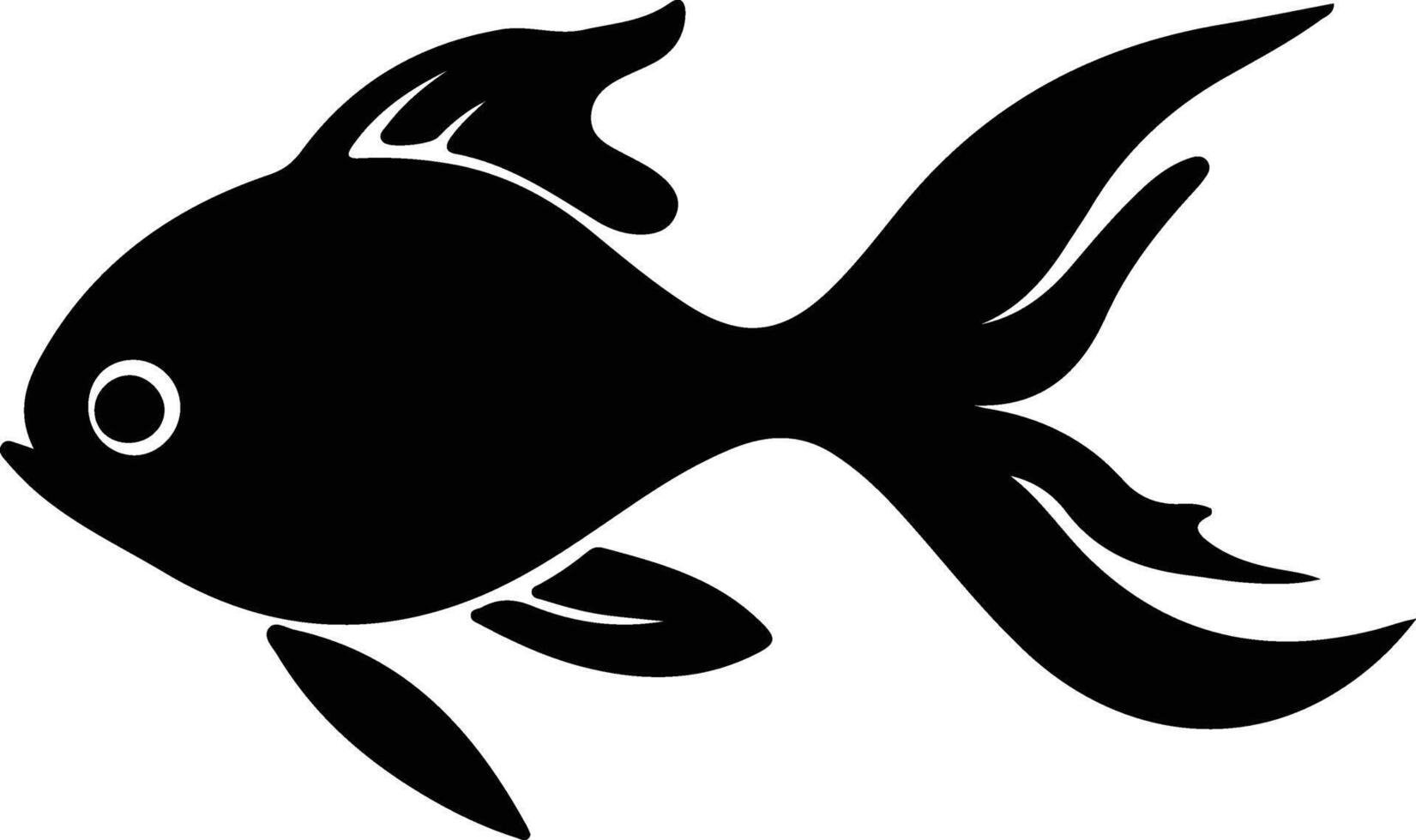 goldfish black silhouette vector