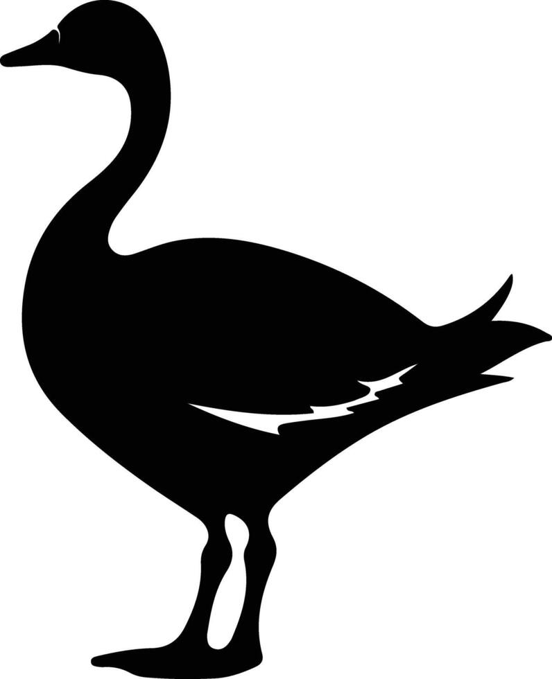 goose black silhouette vector