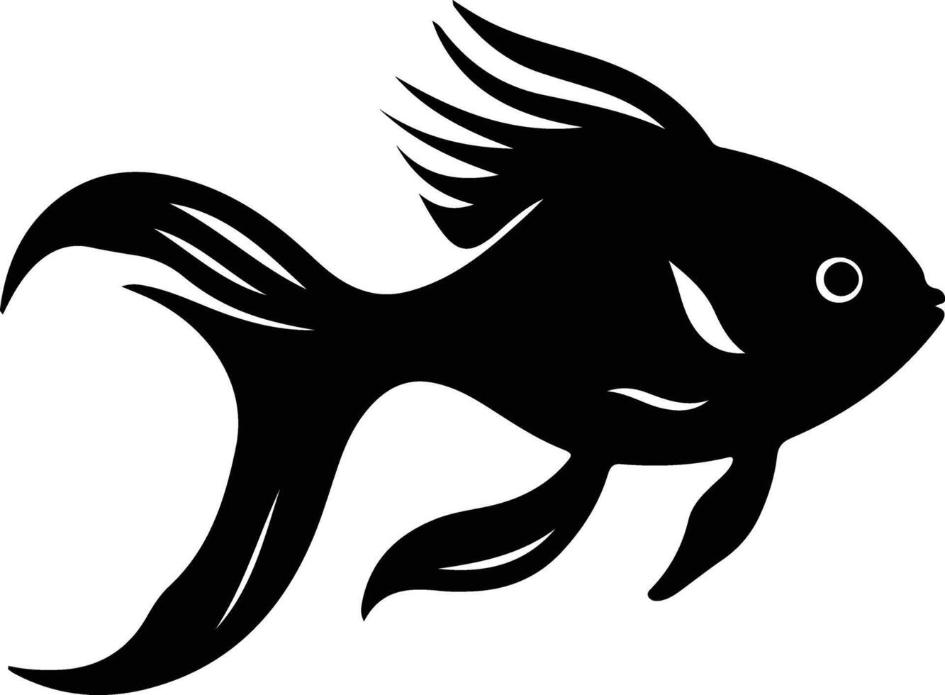 goldfish black silhouette vector