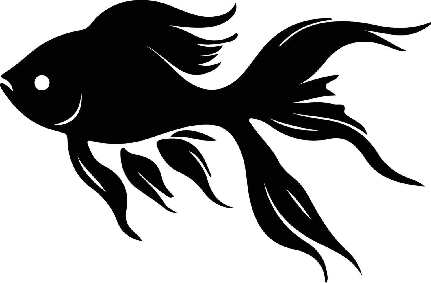 goldfish black silhouette vector