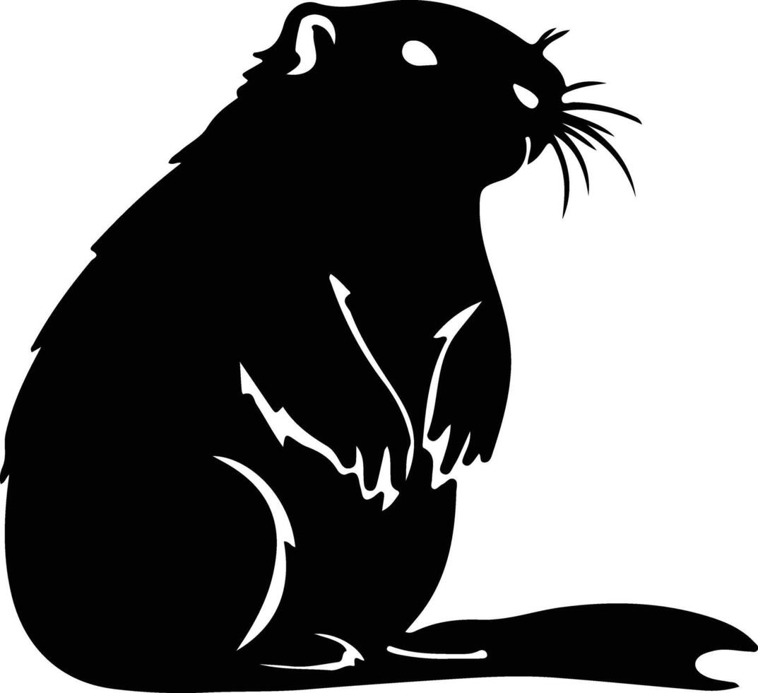 gopher black silhouette vector