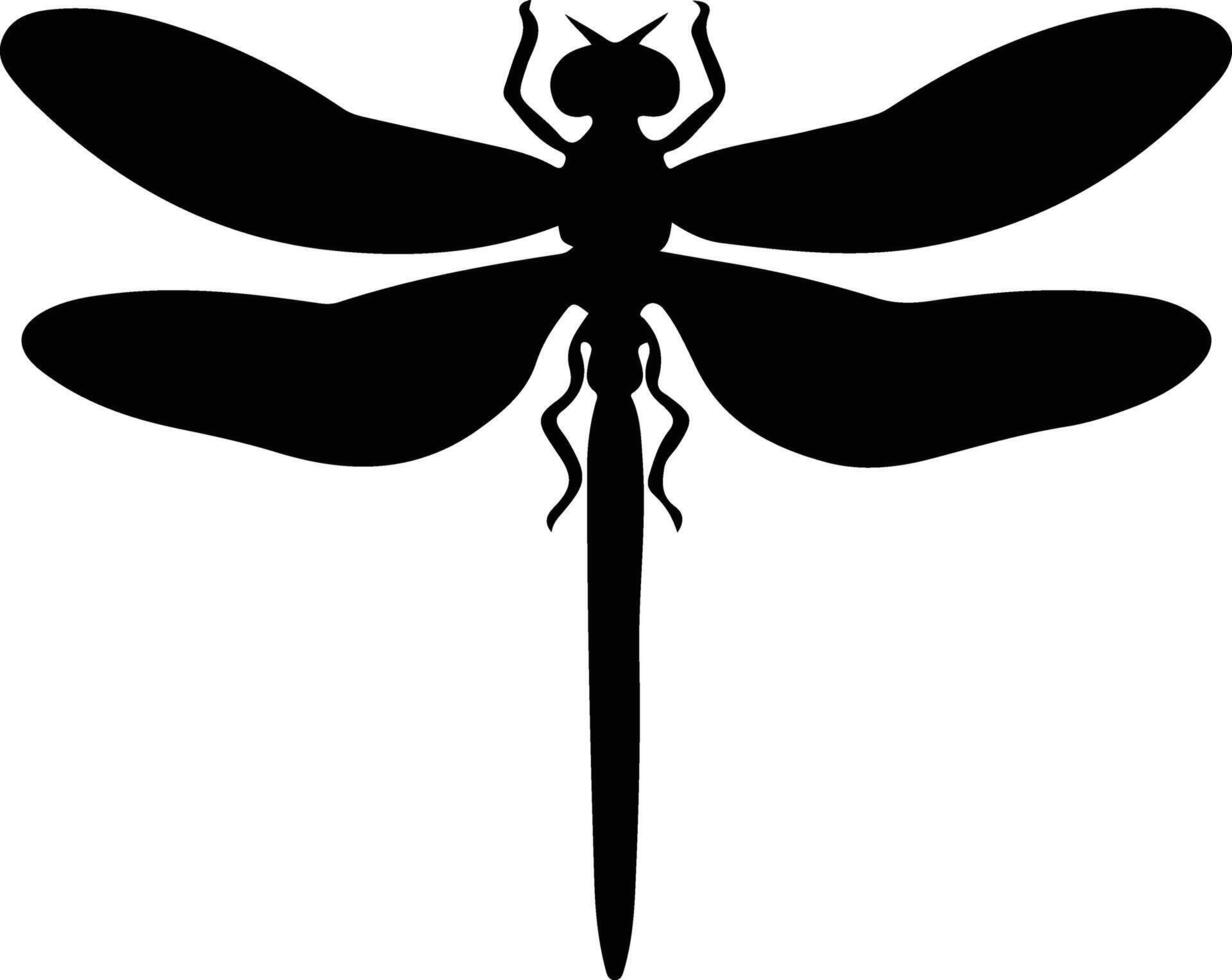 green darner dragonfly black silhouette vector