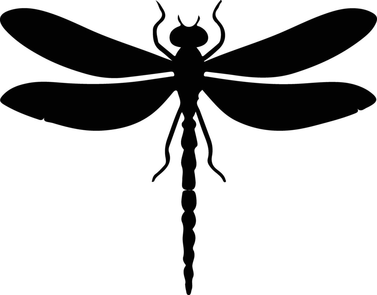green darner dragonfly black silhouette vector