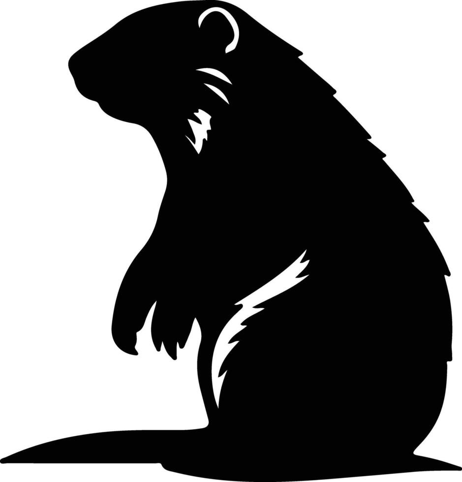 marmota negro silueta vector