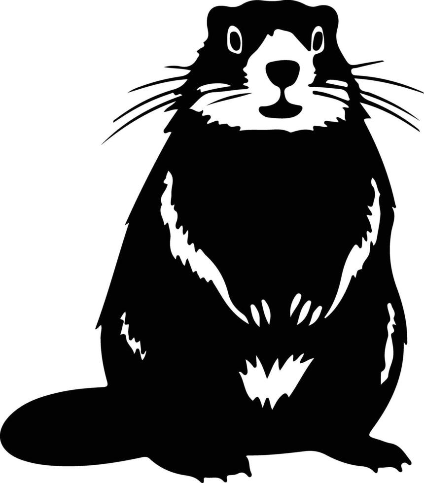 marmota negro silueta vector