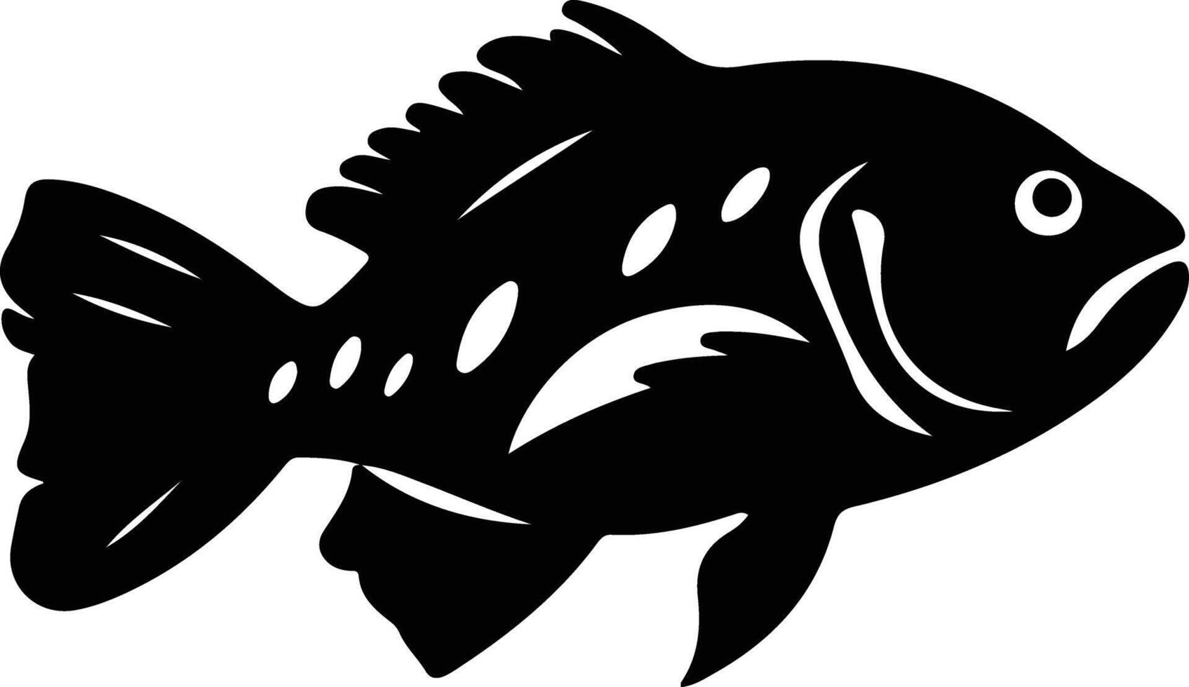 grouper black silhouette vector