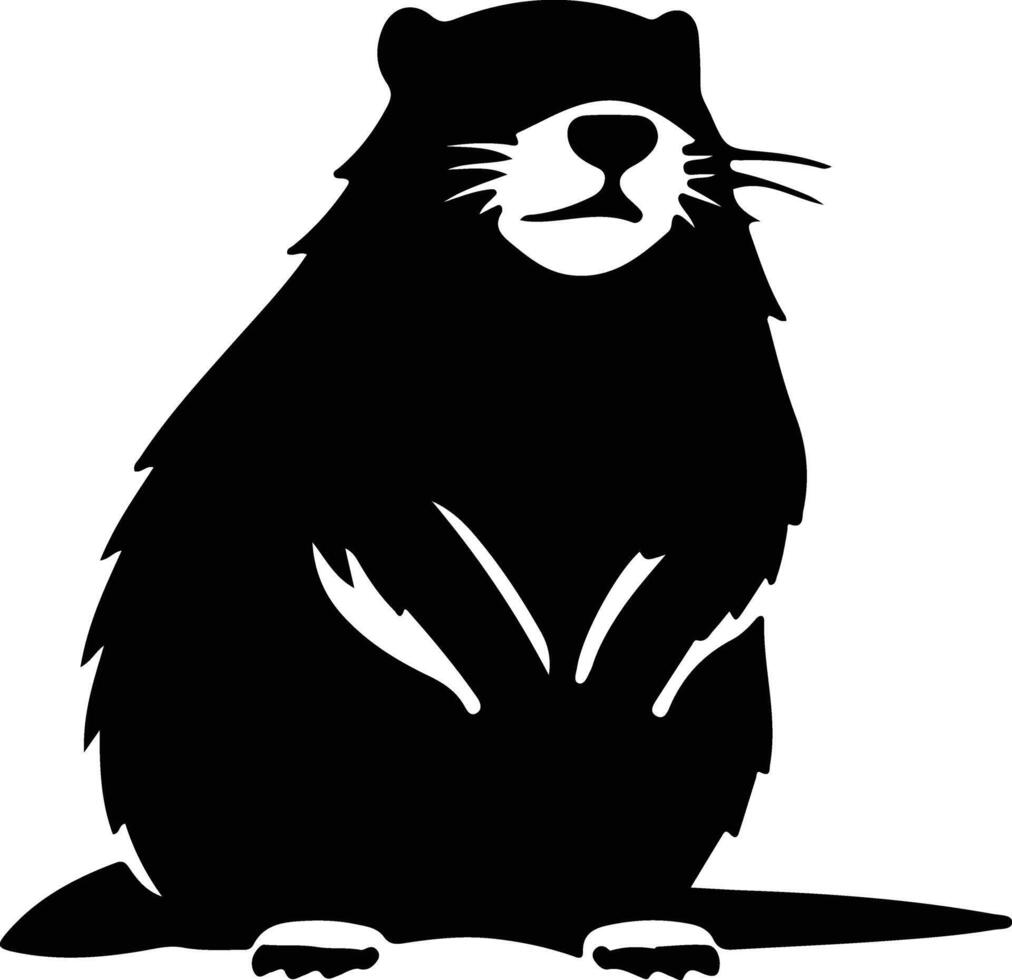 marmota negro silueta vector