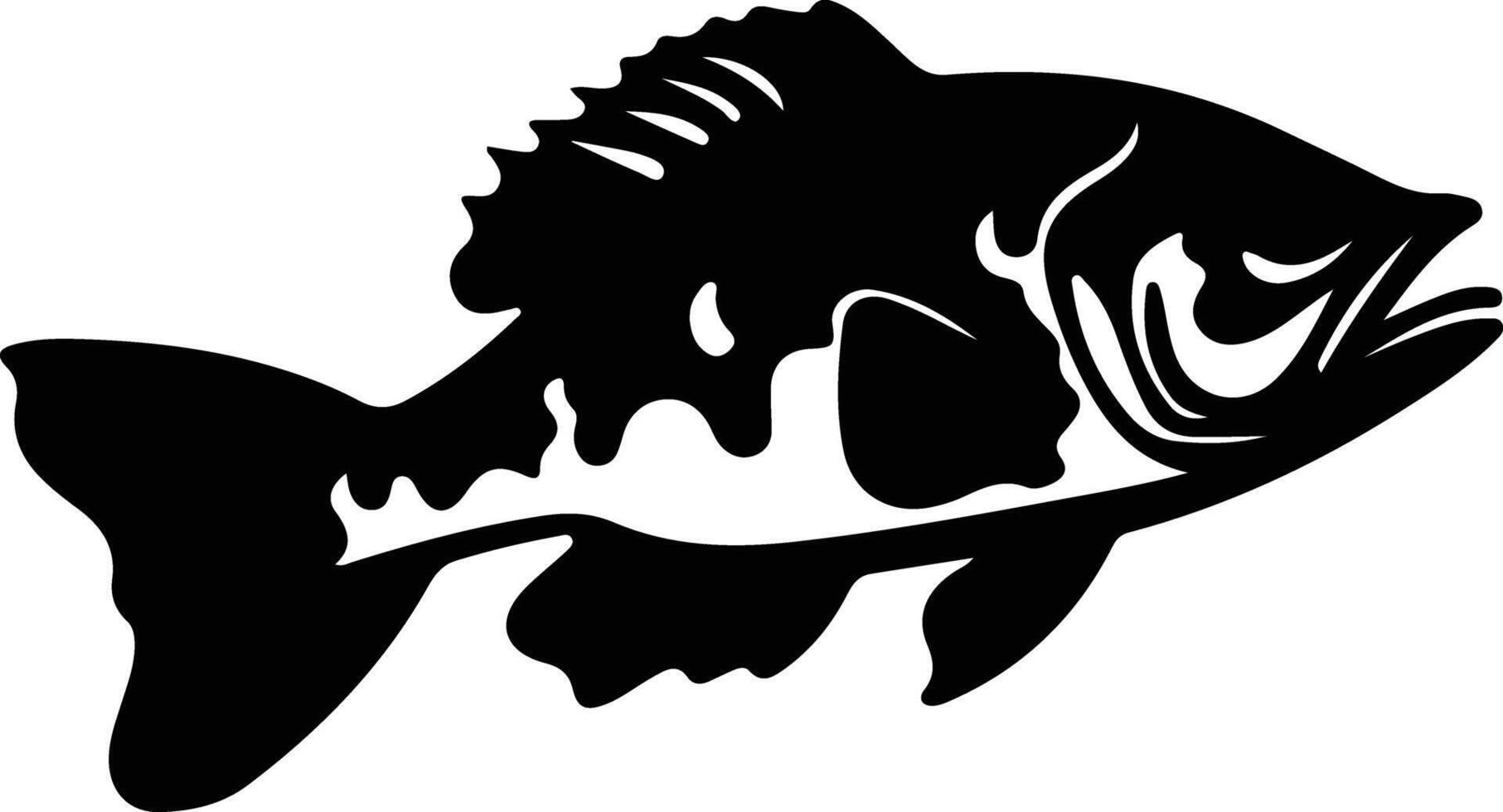 grouper black silhouette vector