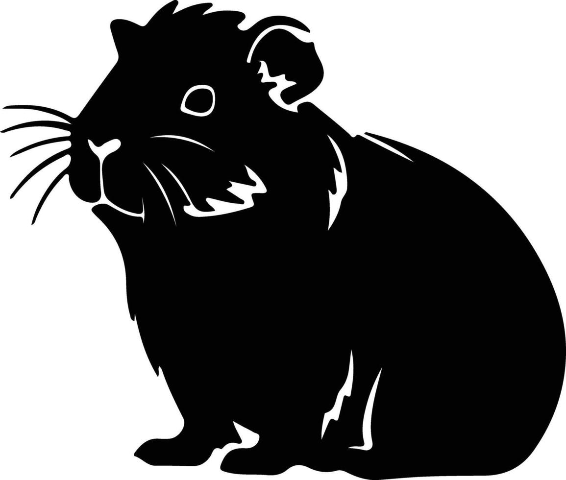guinea pig black silhouette vector
