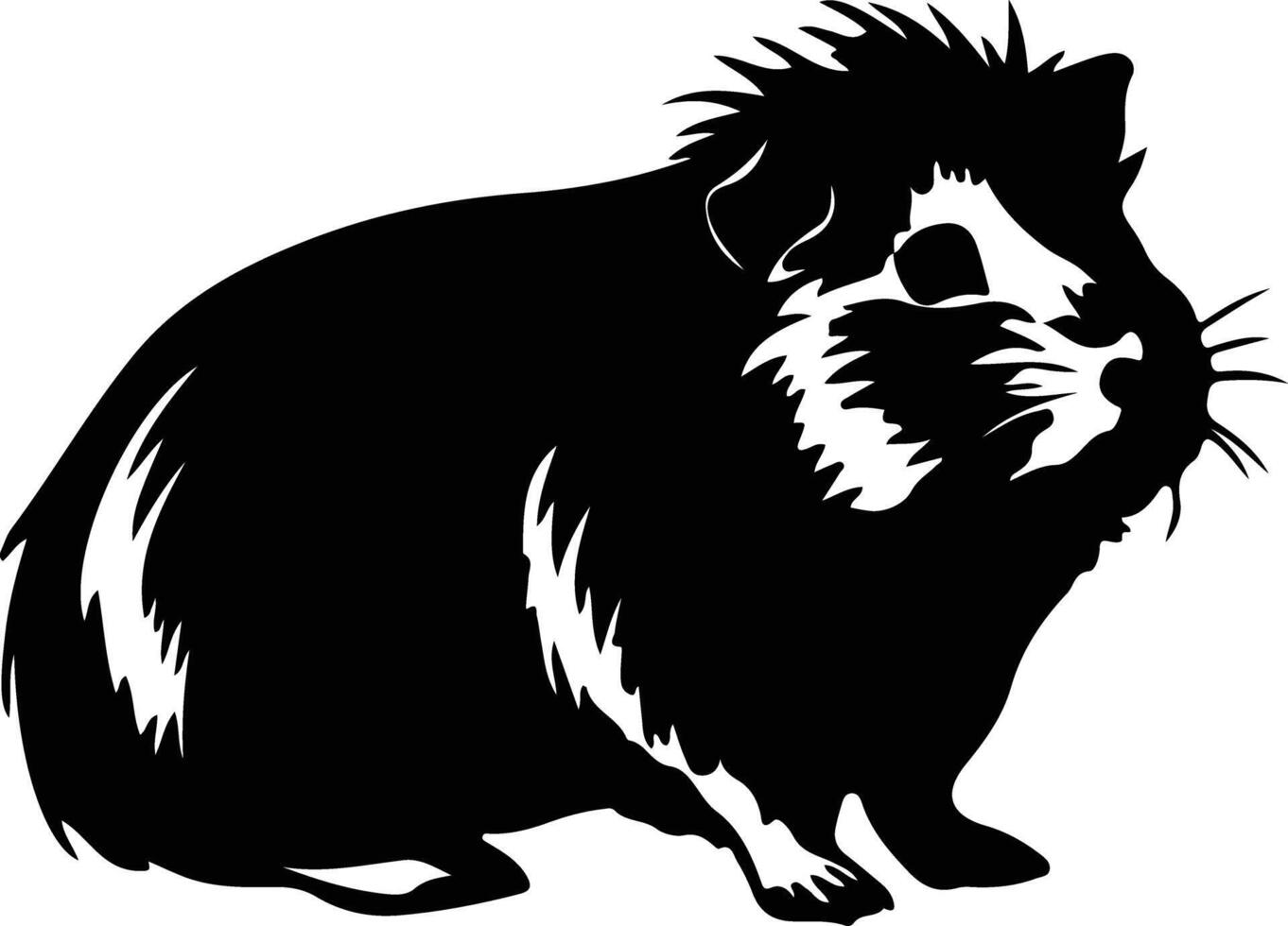 guinea pig black silhouette vector