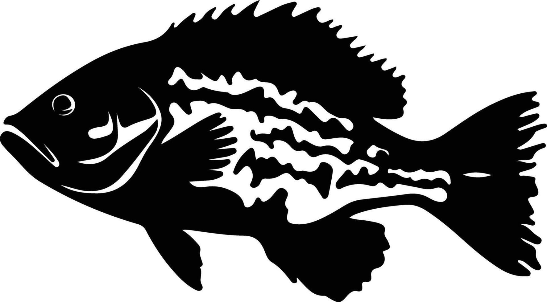 grouper black silhouette vector