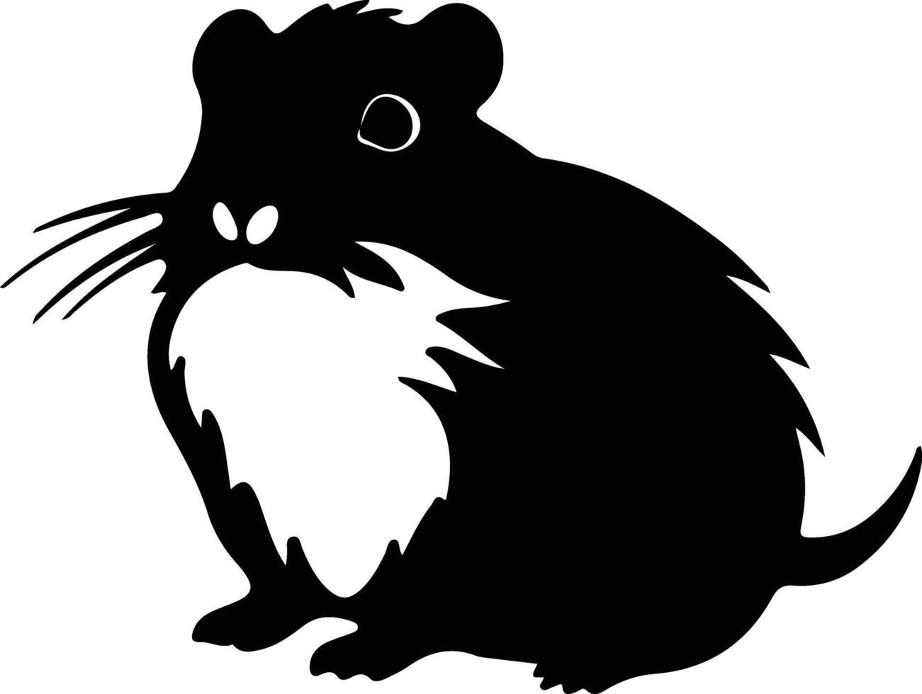 hamster black silhouette vector