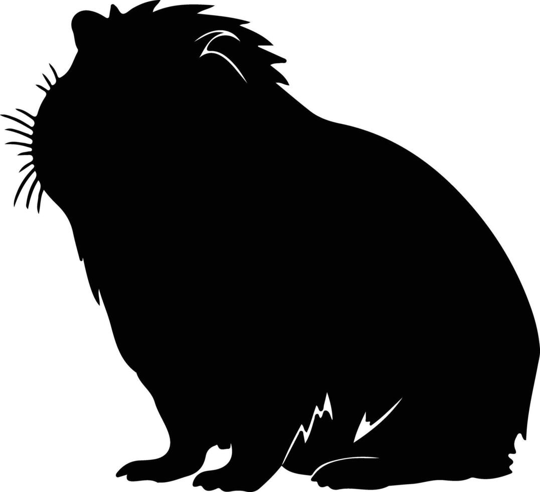 guinea pig black silhouette vector