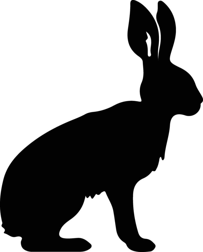 hare black silhouette vector