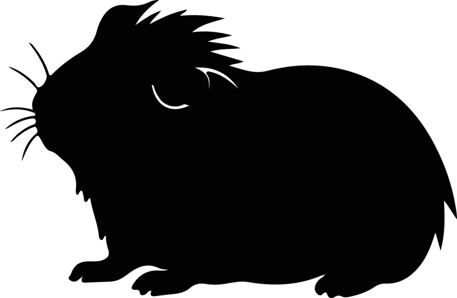 Guinea cerdo negro silueta vector