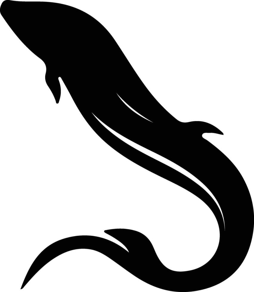 gulper eel black silhouette vector