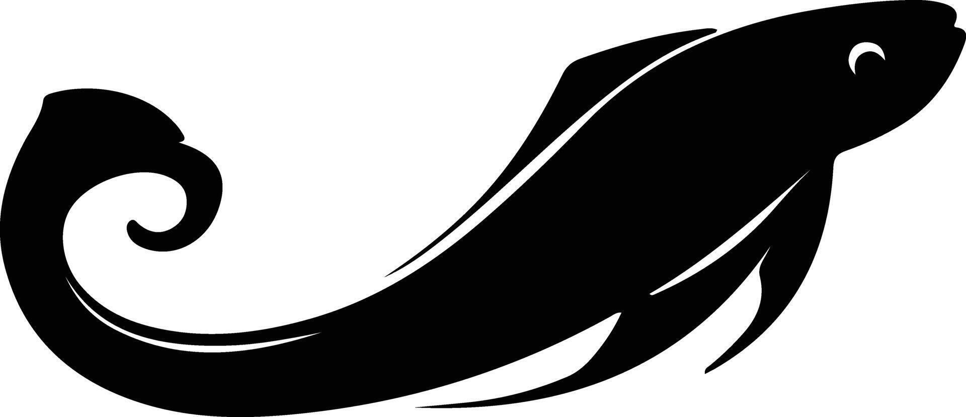 gulper eel black silhouette vector