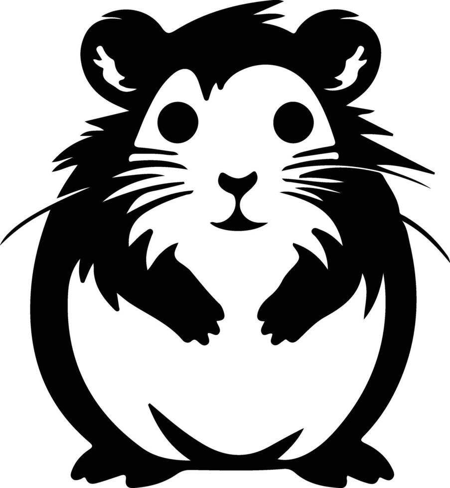 hamster black silhouette vector